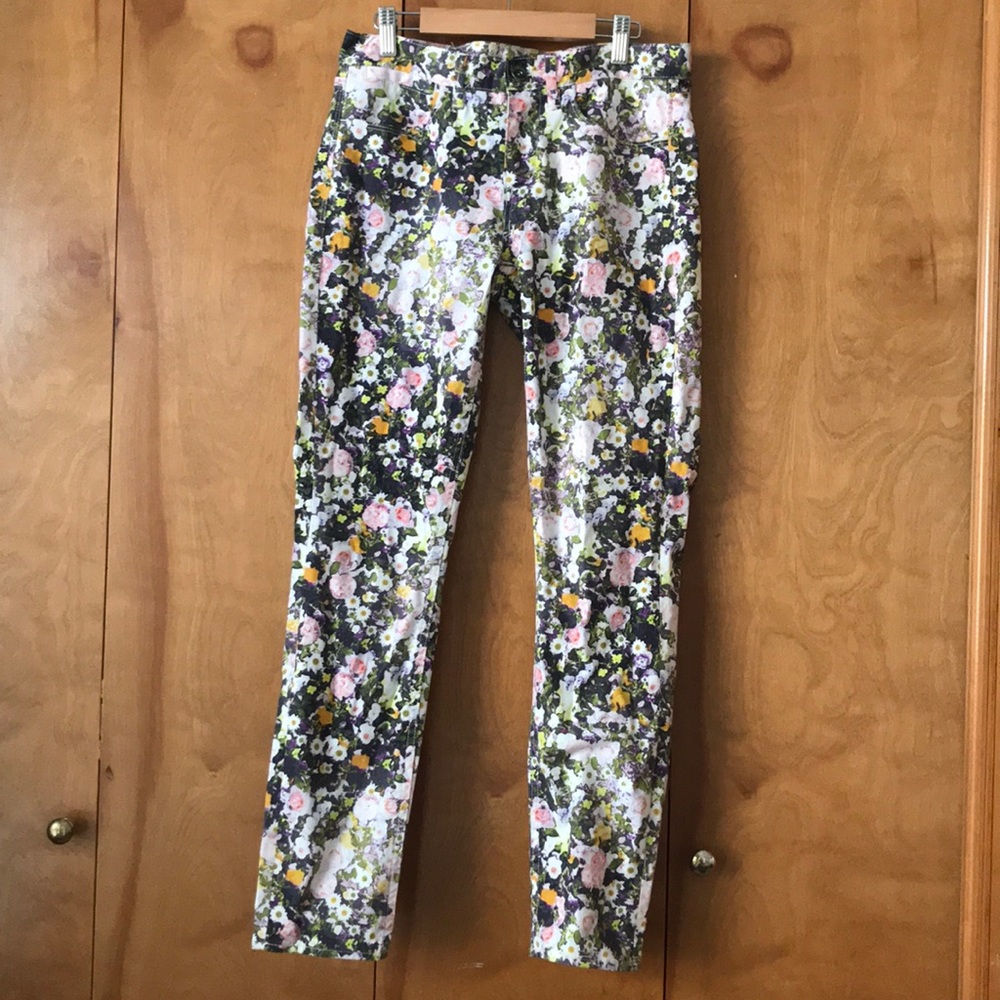 Madewell Floral Skinny Skinny Ankle Jeans